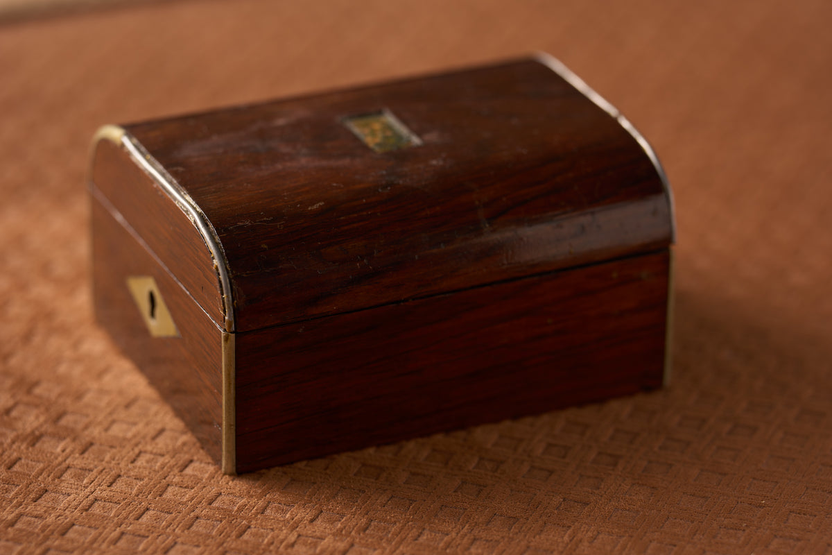 Rosewood Watch Box, White-Metal Bound, c.1870-1900