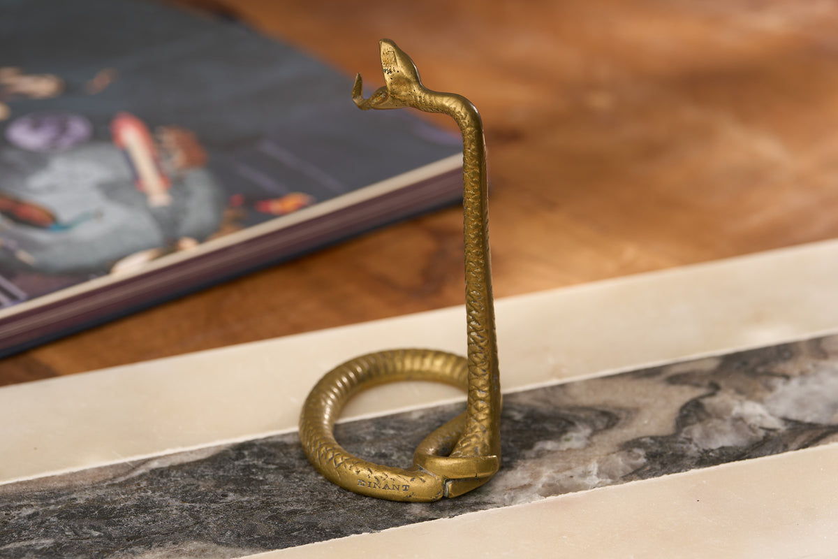 Serpent Porte-Montre in Brass, Signed Dinant, c.1910