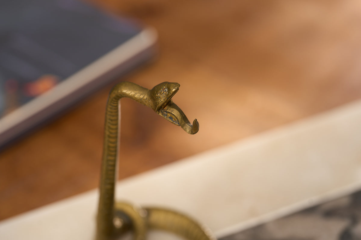 Serpent Porte-Montre in Brass, Signed Dinant, c.1910