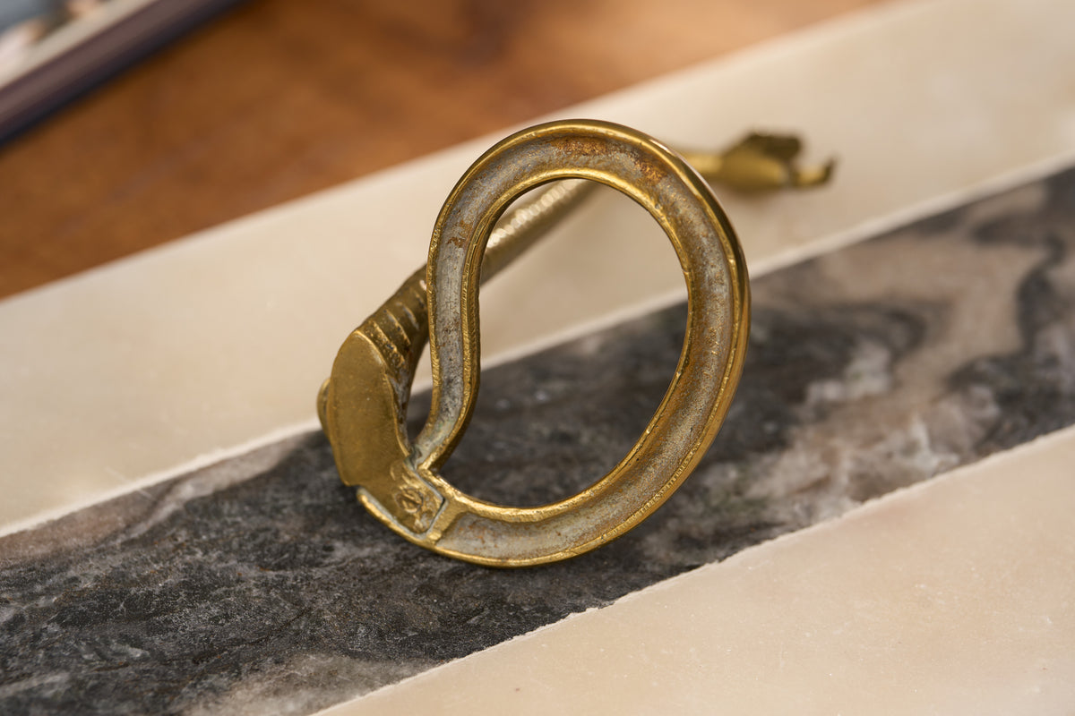 Serpent Porte-Montre in Brass, Signed Dinant, c.1910