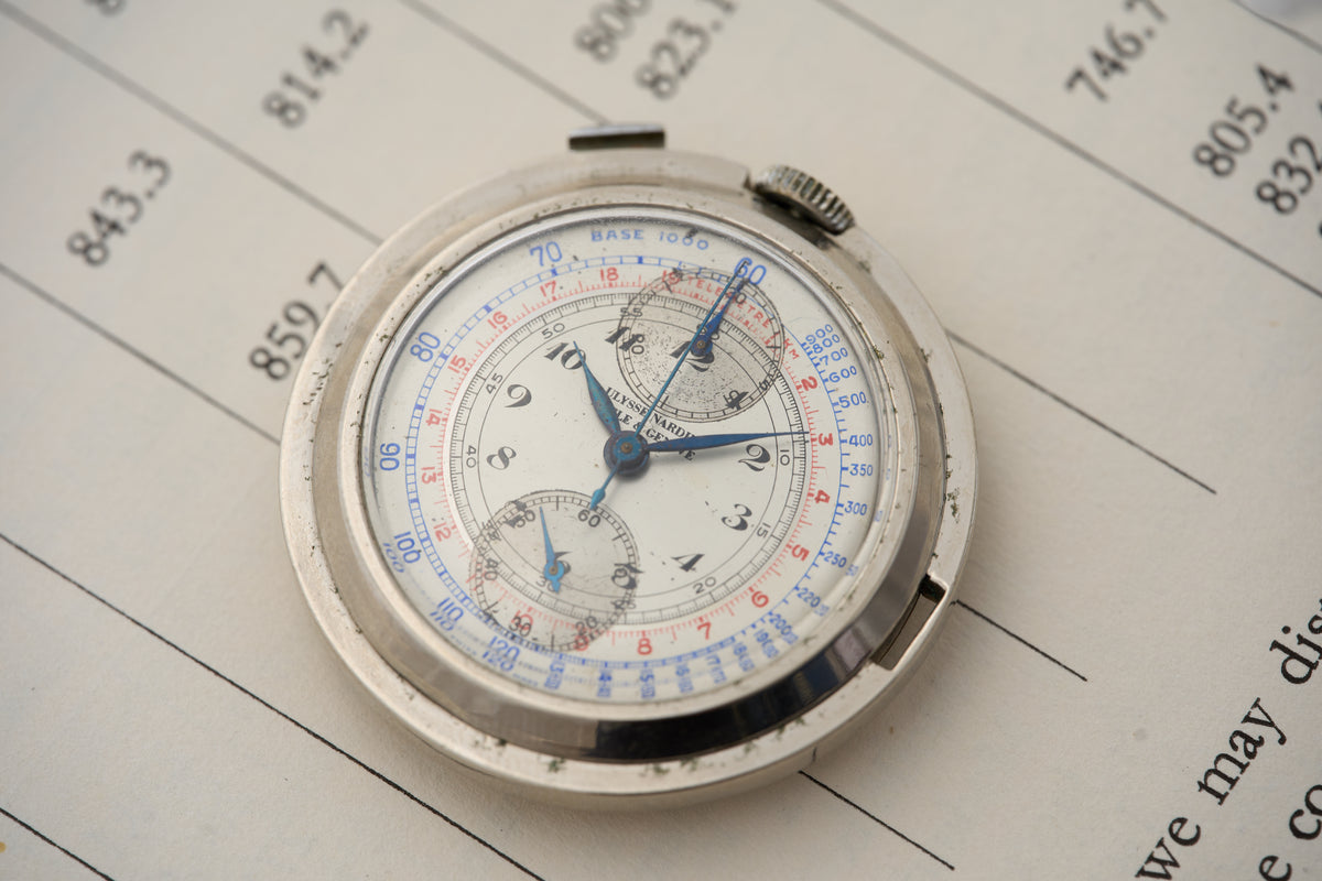 Ulysse Nardin Chronograph Pocket Watch, Tachymetre, c.1940, detail view 11