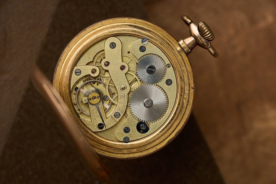 Gold-Filled Full Hunter, White Enamel Dial, c.1900