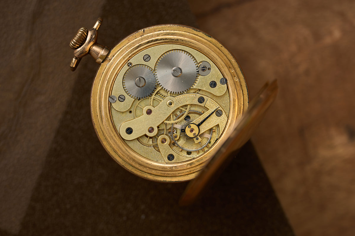 Gold-Filled Full Hunter, White Enamel Dial, c.1900