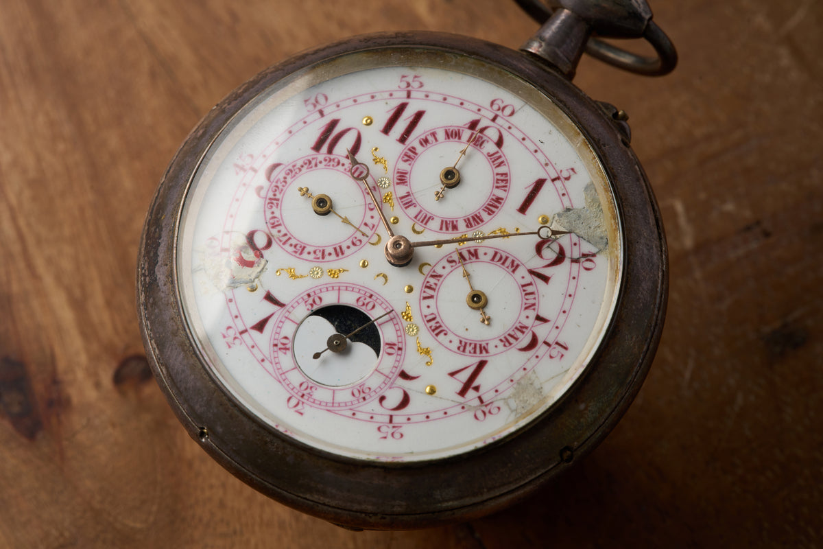 Goliath Triple Calendar and Moonphase, Crimson Dial, c.1890
