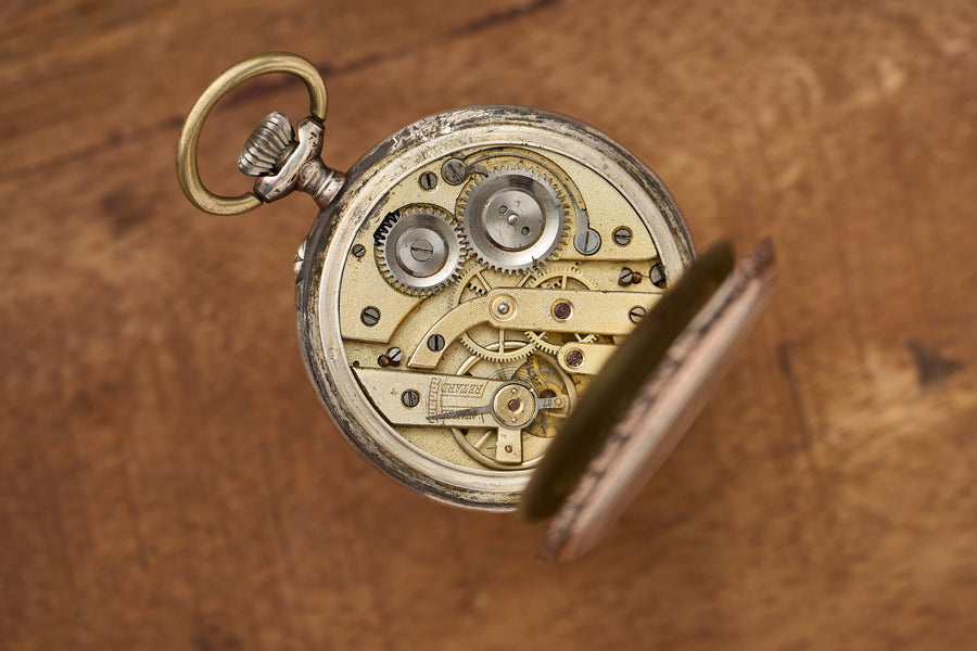Ladies' Watch in Engraved 800 Silver, Cylinder, c.1900