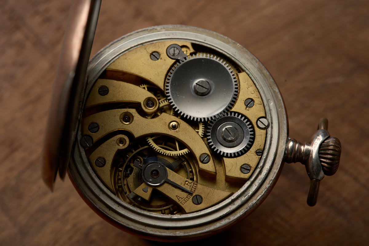 Silver Watch, Engine-Turned Guilloché Caseback, c.1910