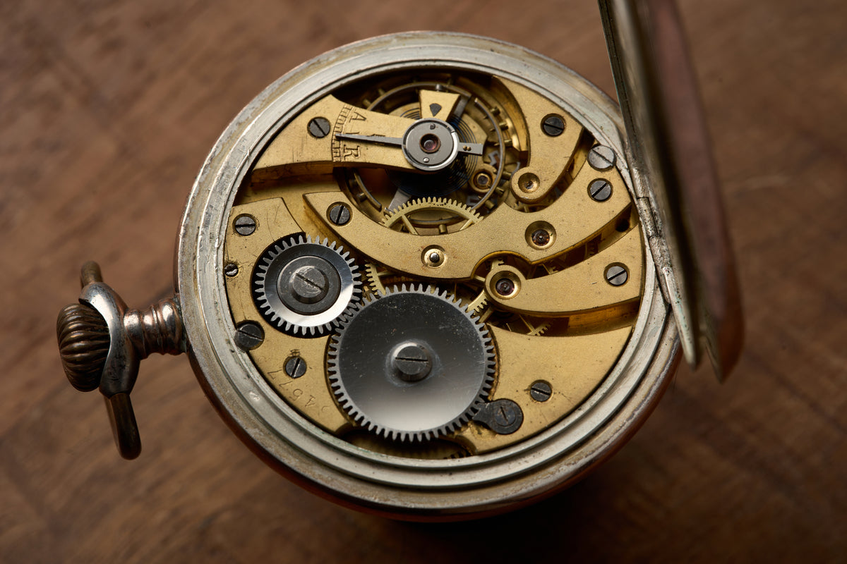 Silver Watch, Engine-Turned Guilloché Caseback, c.1910