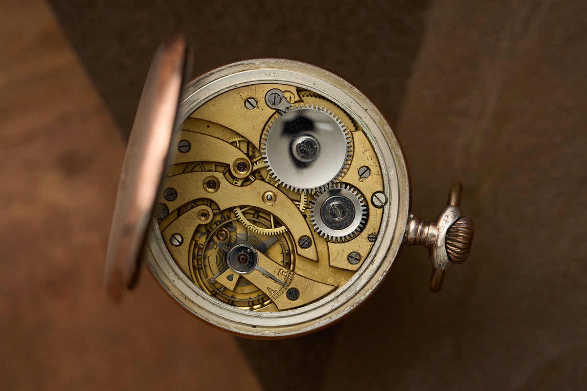 Silver Watch, Engine-Turned Guilloché Caseback, c.1910