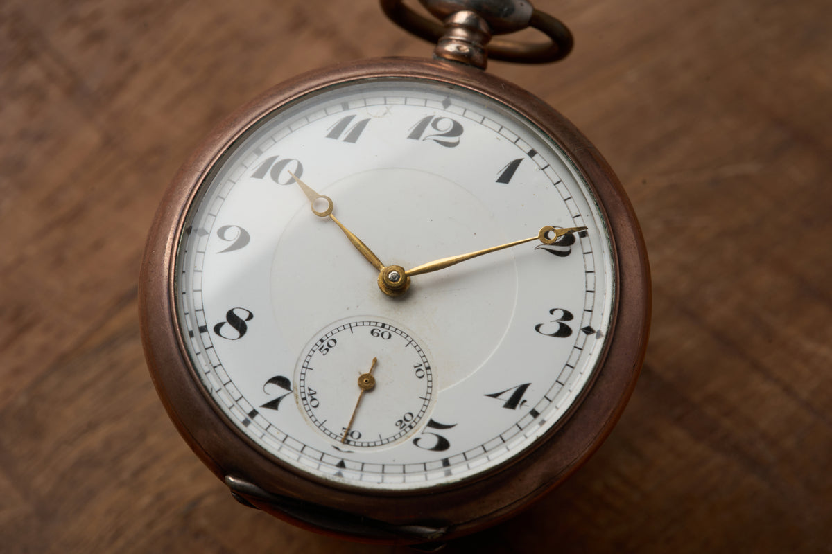 Silver Watch, Engine-Turned Guilloché Caseback, c.1910