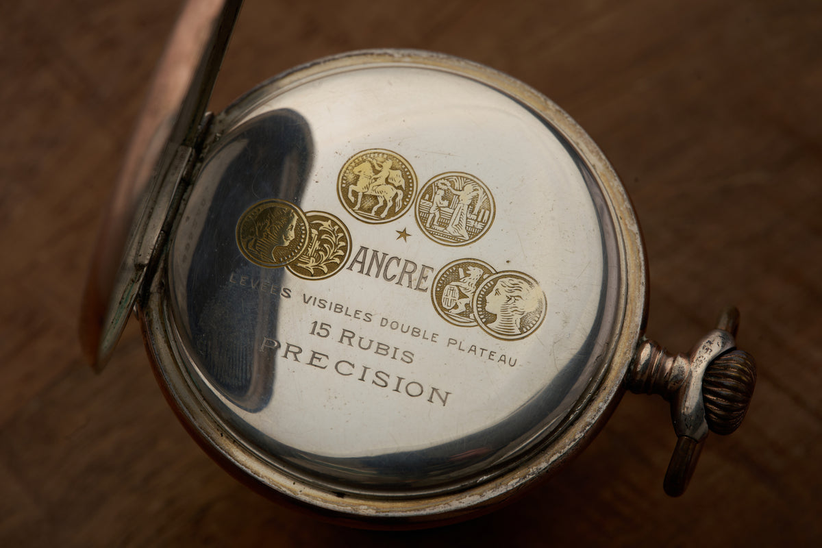 Silver Watch, Engine-Turned Guilloché Caseback, c.1910