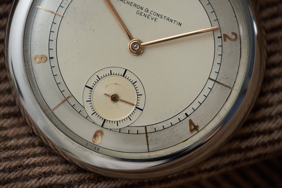 Vacheron Constantin Stainless Steel Pocket Watch, 1933, detail view 12