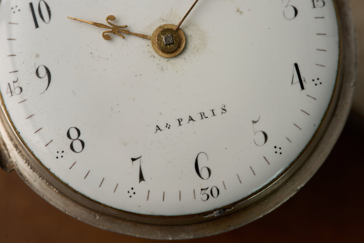 Valaire, Paris Silver Verge Fusee Pocket Watch, c.1780-1800