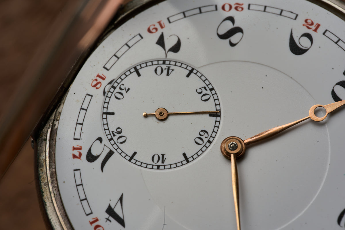 'Chronometro' in Silver and Rose Gold, 24-Hour Dial, c.1945
