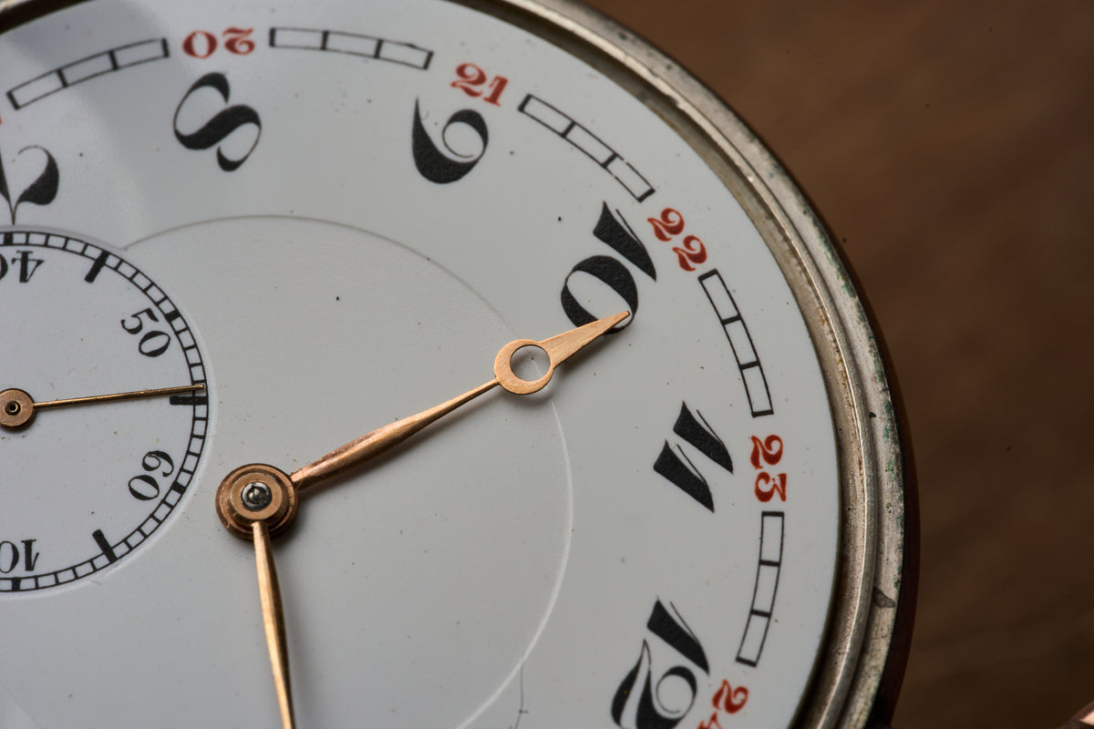 'Chronometro' in Silver and Rose Gold, 24-Hour Dial, c.1945