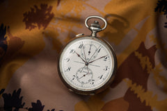 Ulysse Nardin Silver Split-Seconds Chronograph Pocket Chronometer: 1937 Neuchatel Observatory, detail view 3