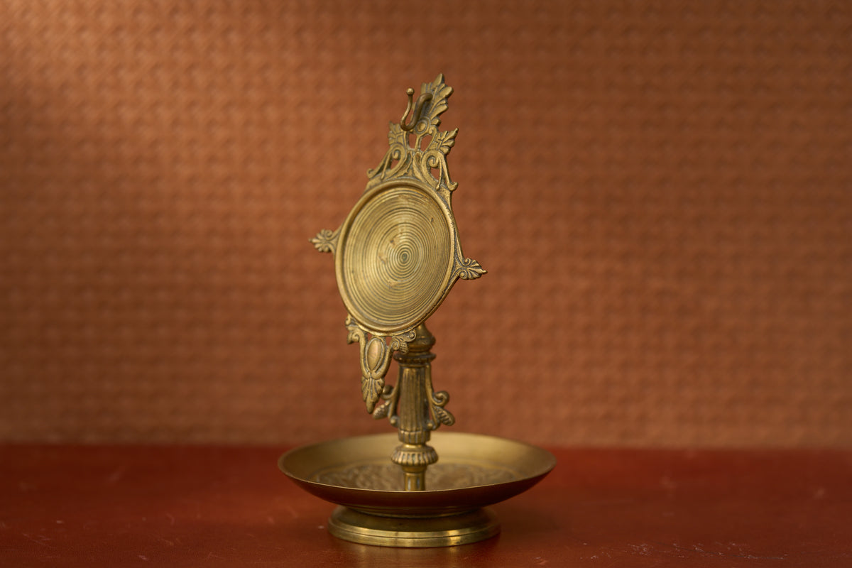 Art Nouveau Bronze Watch Stand, Petal-Form Plate, c.1900