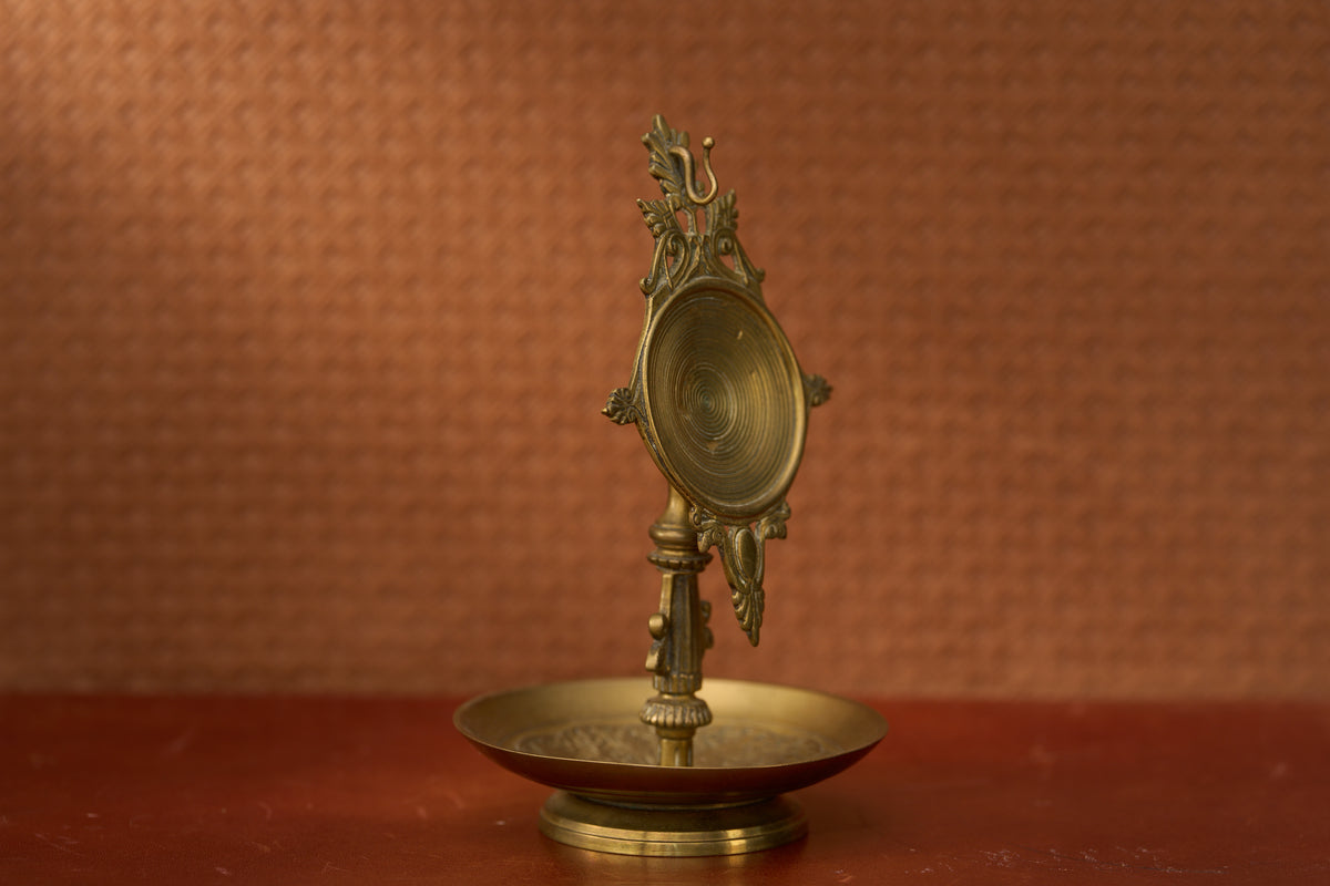 Art Nouveau Bronze Watch Stand, Petal-Form Plate, c.1900