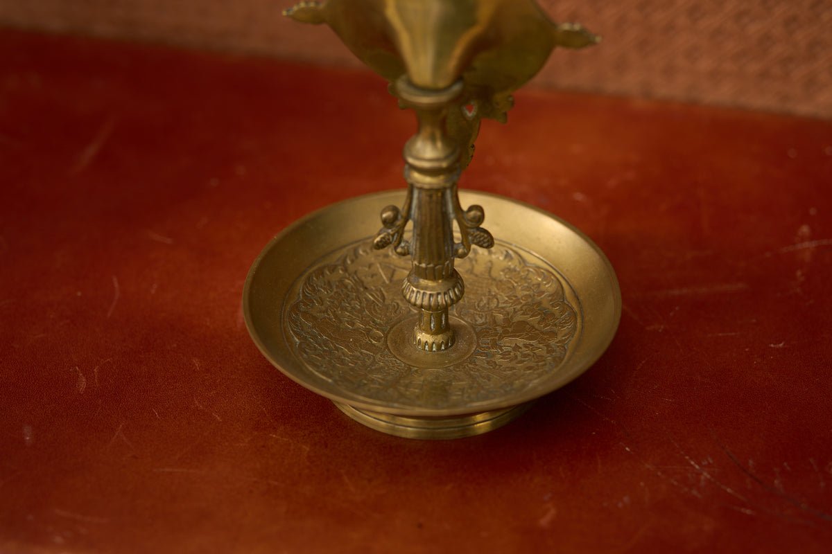 Art Nouveau Bronze Watch Stand, Petal-Form Plate, c.1900