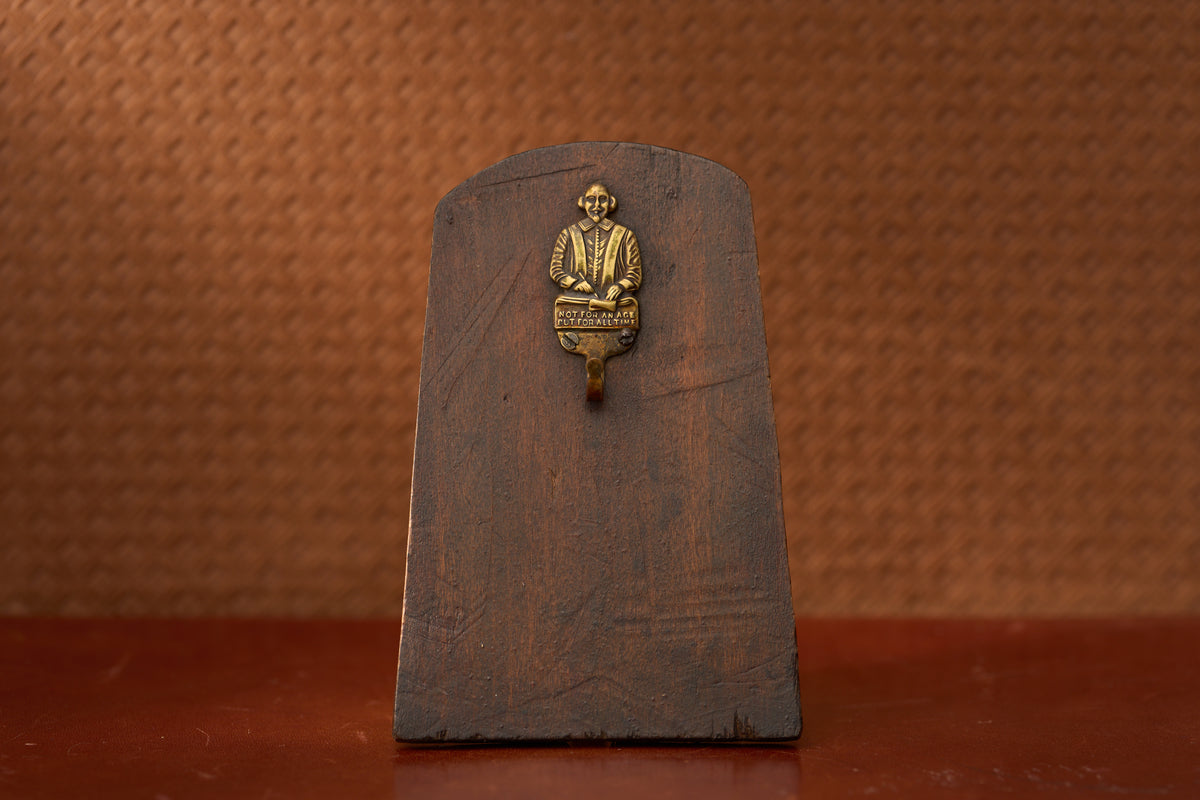 Victorian Walnut Watch Holder with a Cast Brass Hook, c.1880