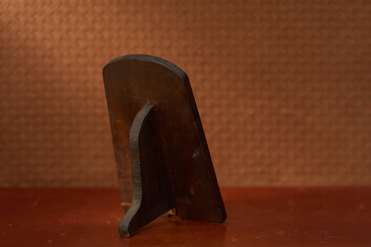 Victorian Walnut Watch Holder with a Cast Brass Hook, c.1880