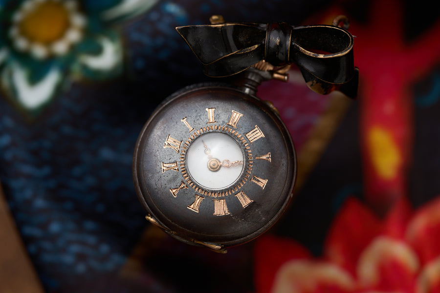 Fob Watch and Bow Brooch with an H Monogram, c.1900