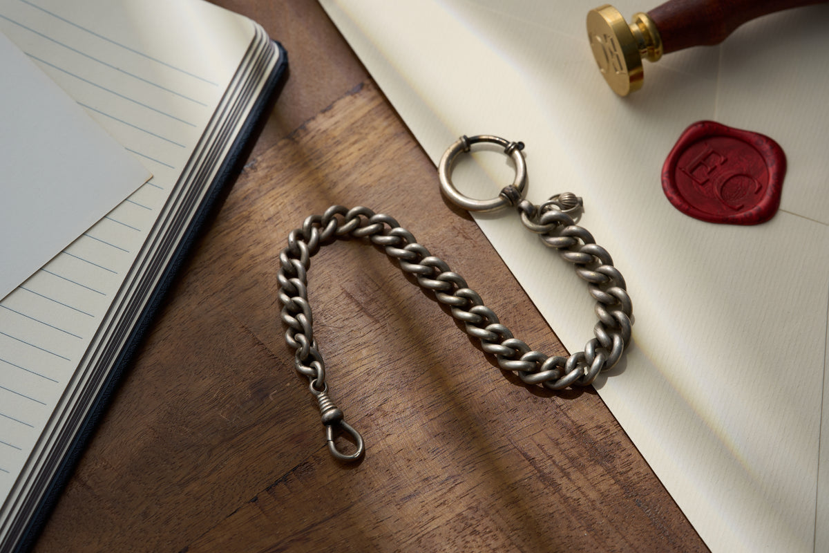 Graduated Curb Single Albert, Spring Ring and Dog Clip, c.1900