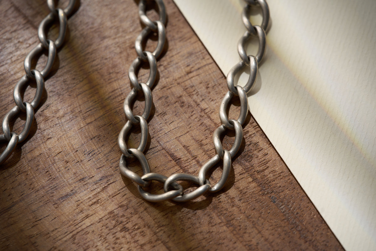 Graduated Curb Single Albert in Sterling Silver, 40cm, c.1900