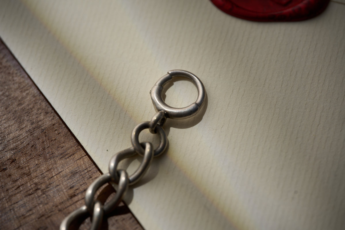 Graduated Curb Single Albert in Sterling Silver, 40cm, c.1900
