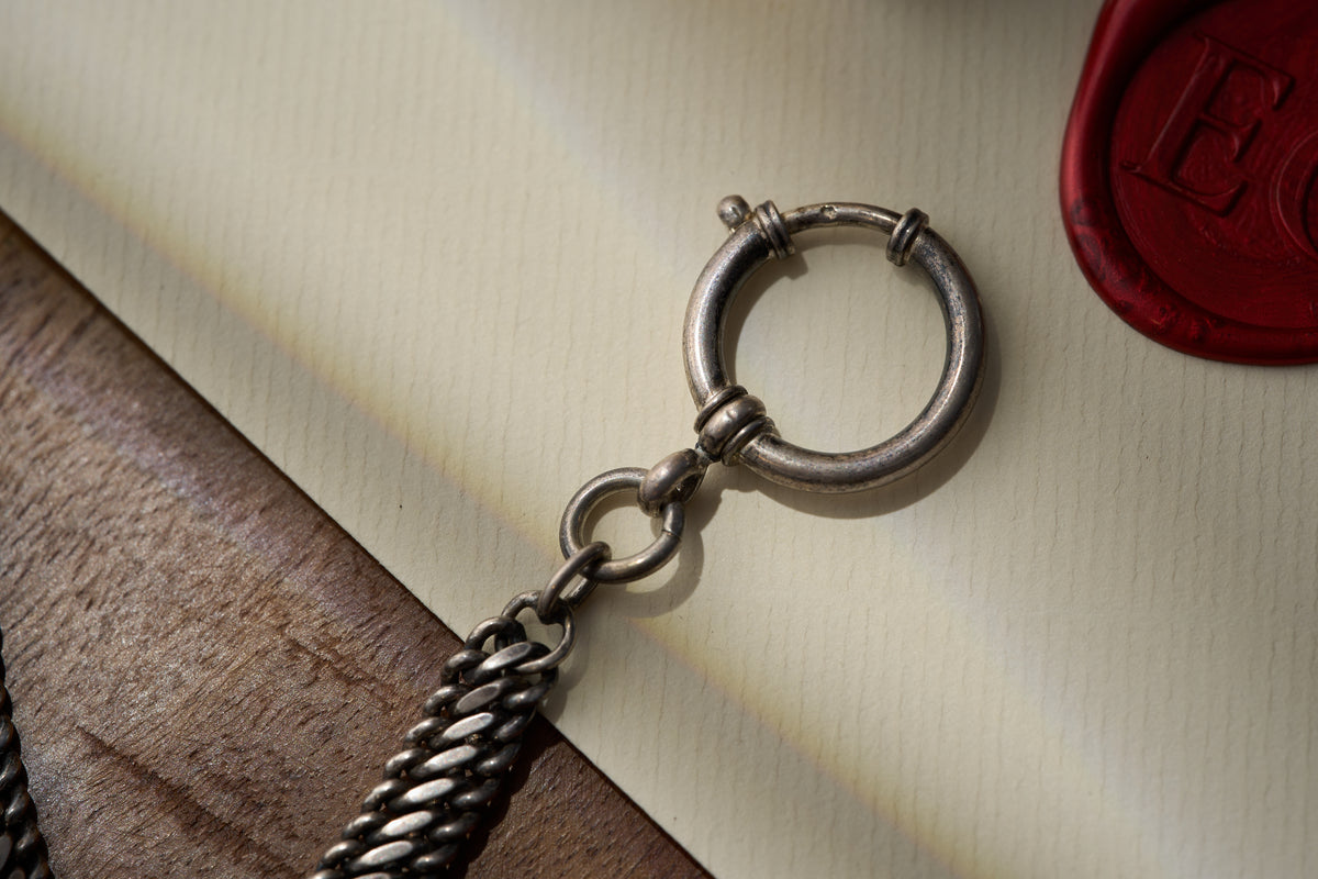 Graduated Curb Single Albert with Rope-Twist Fob, c.1890