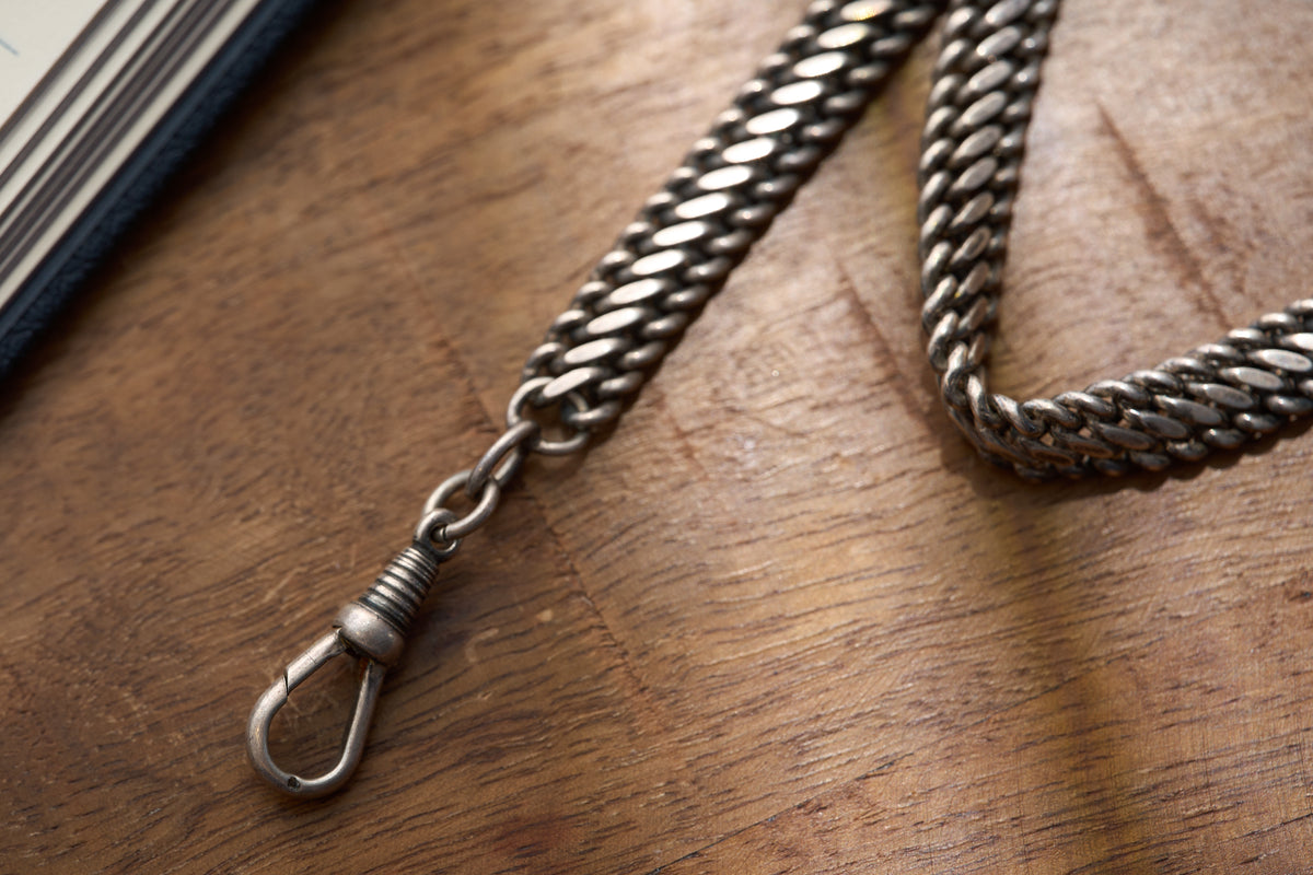 Graduated Curb Single Albert with Rope-Twist Fob, c.1890