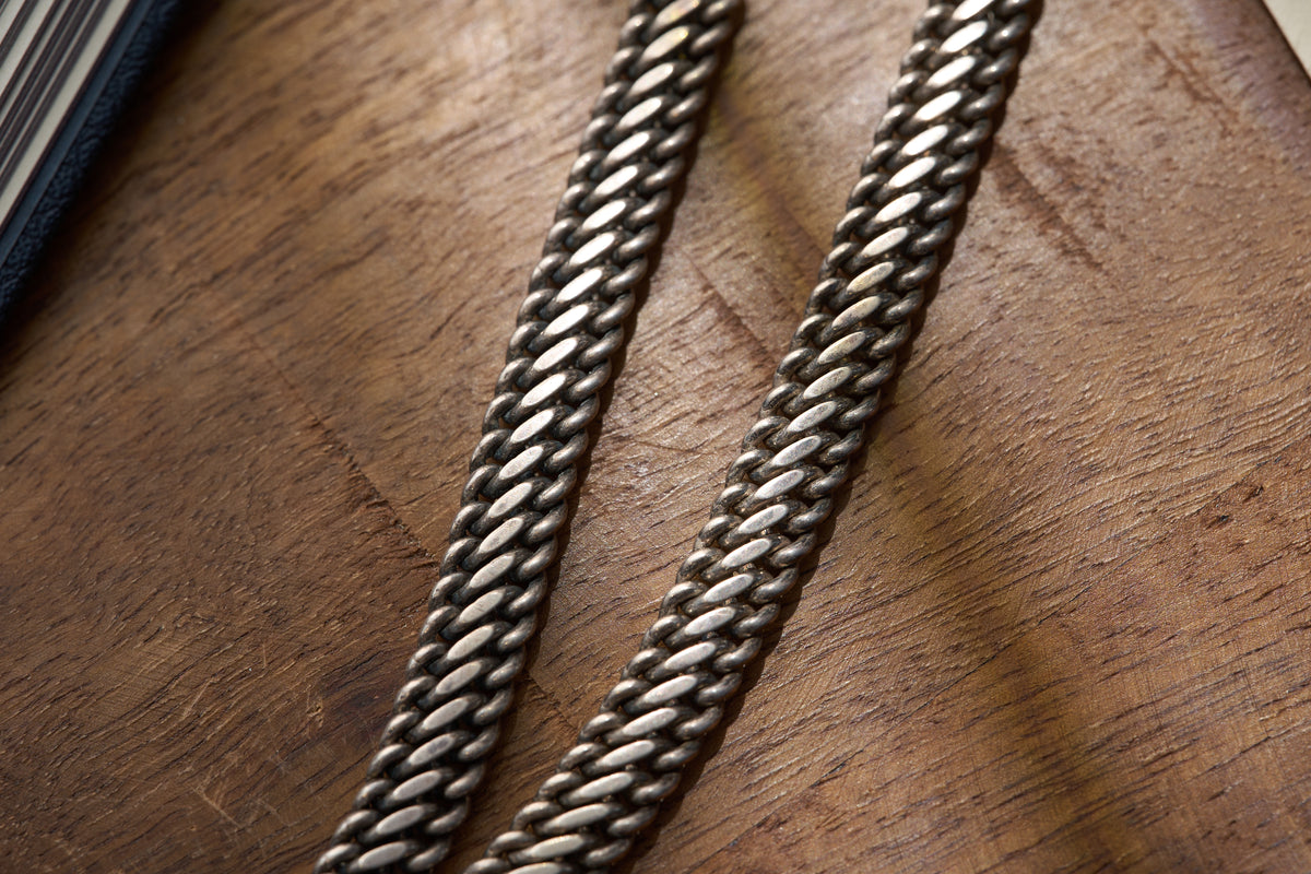 Graduated Curb Single Albert with Rope-Twist Fob, c.1890
