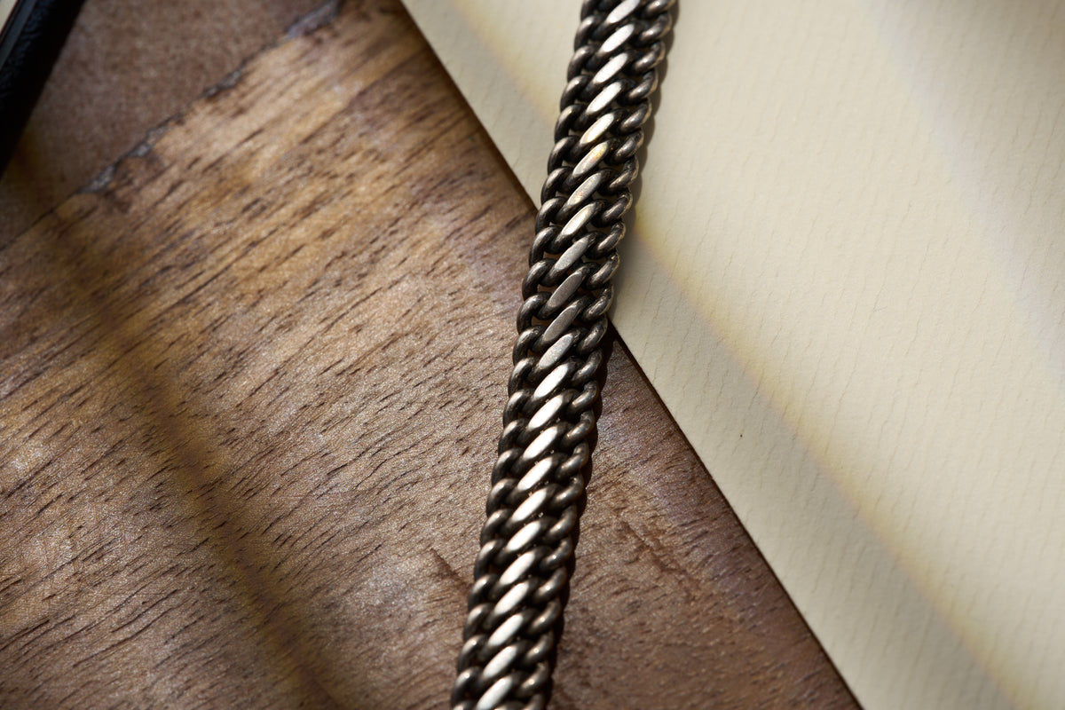 Graduated Curb Single Albert with Rope-Twist Fob, c.1890