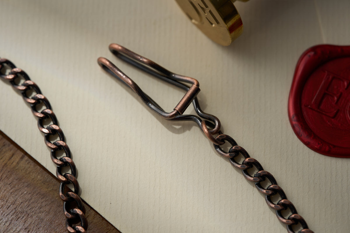 Curb Link Albert Chain with Belt Clip, Early 20th Century