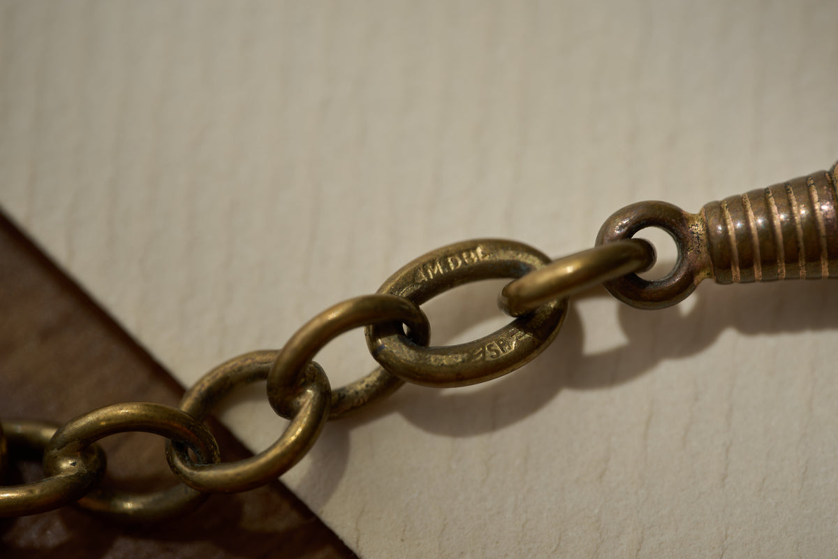 Rolled Gold Open Link Albert Chain, German Doublé