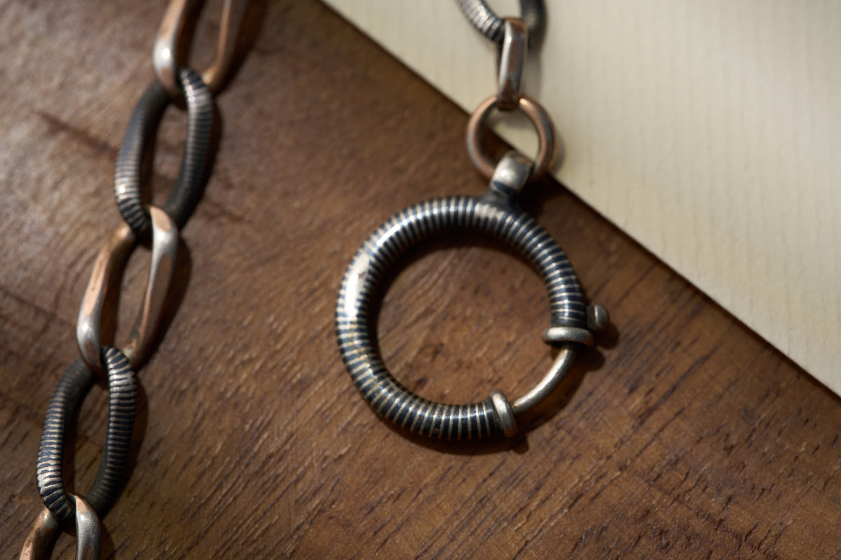 Art Deco Two-Tone Fancy Link Albert Chain, Continental