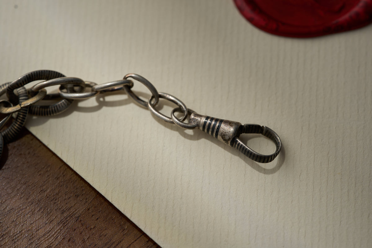 Coil-Wrapped Oval Link Single Albert, Continental, c.1900