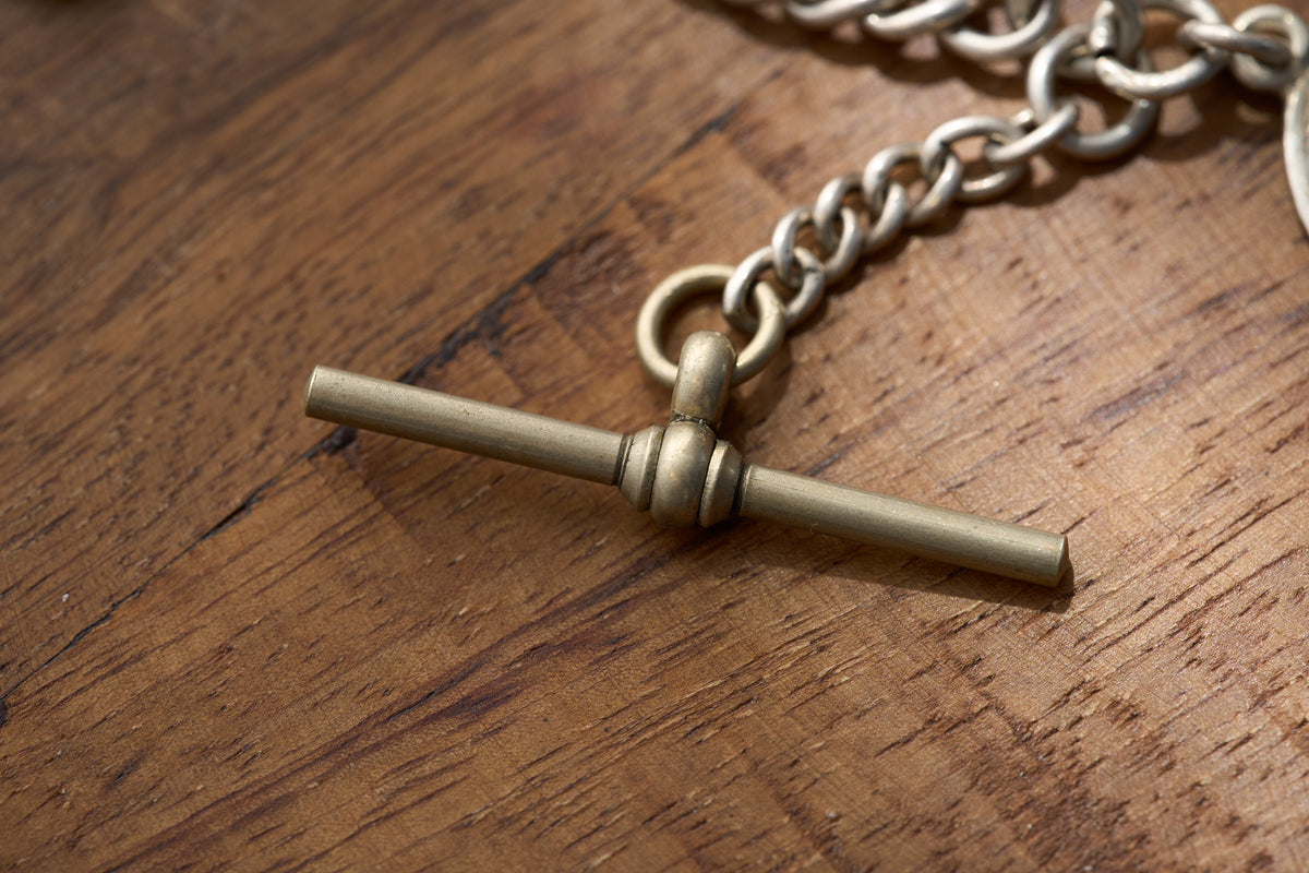 Double Albert Chain with George III Sixpence Coin Fob, 1816