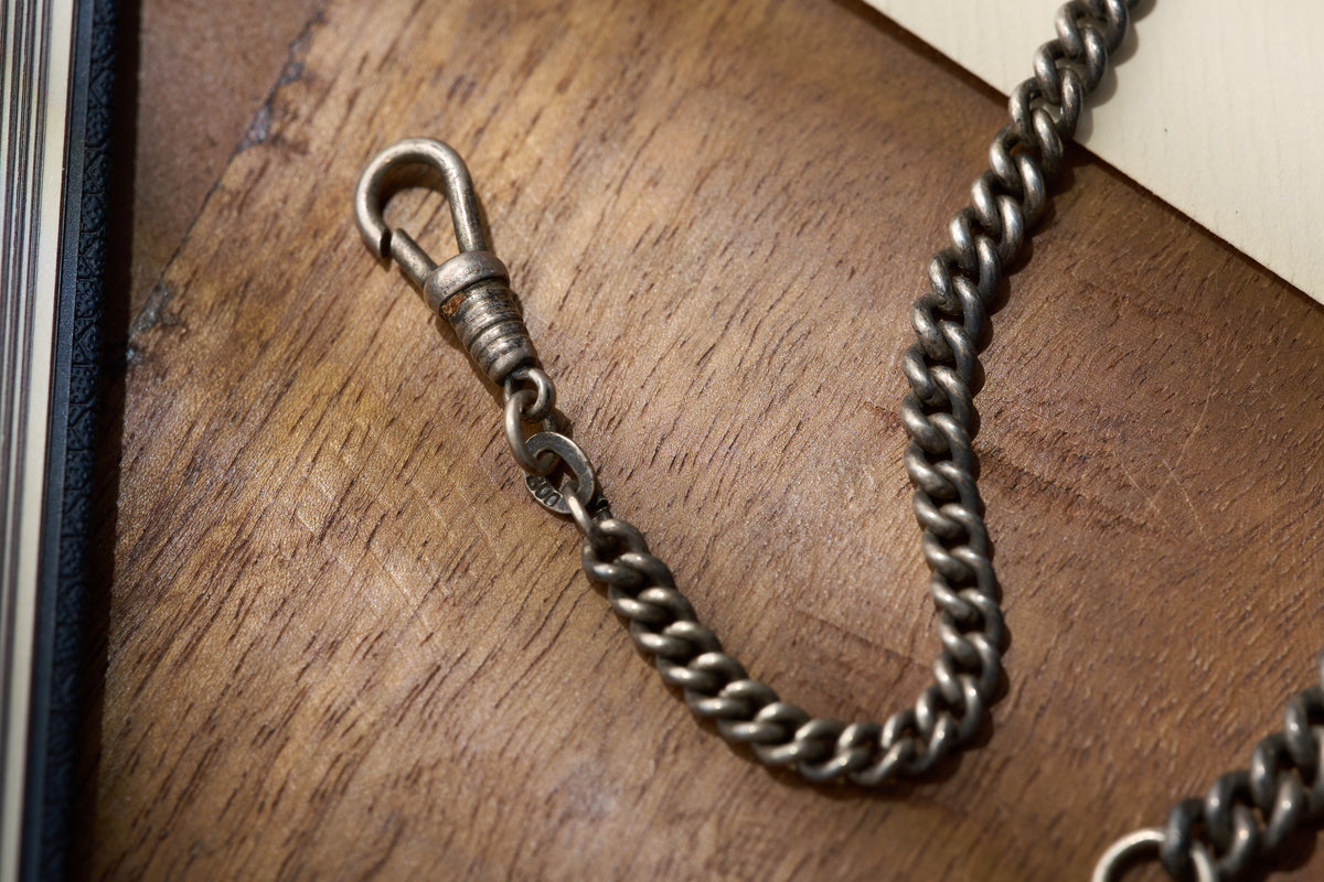 Continental Silver Graduated Curb Albert Chain, 800 Silver