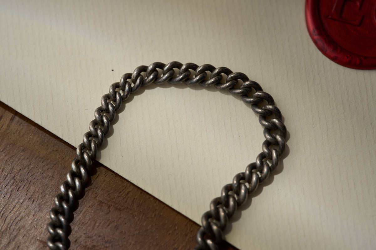 Continental Silver Graduated Curb Albert Chain, 800 Silver