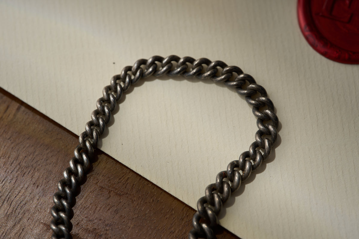 Continental Silver Graduated Curb Albert Chain, 800 Silver