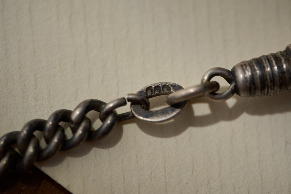 Continental Silver Graduated Curb Albert Chain, 800 Silver