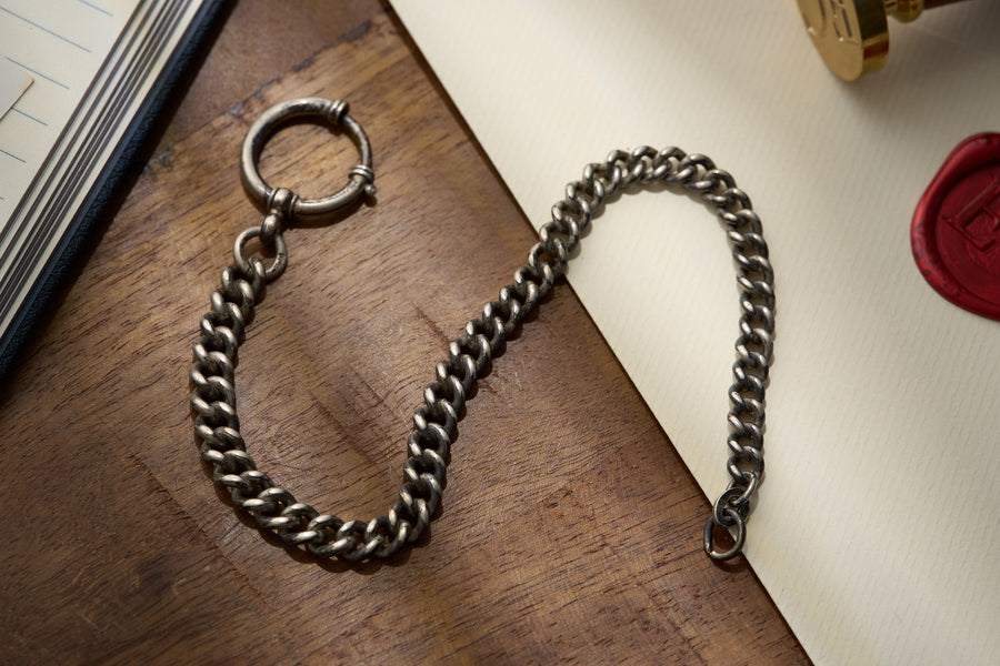 Graduated Curb Single Albert in .800 Silver, Continental, c.1900