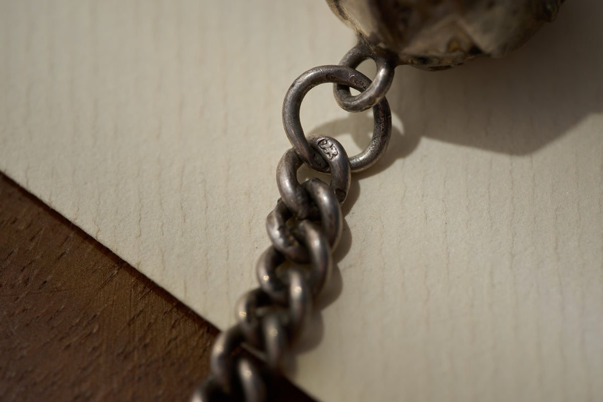 Sterling Silver Double Albert with Ball Fob, Birmingham c.1900