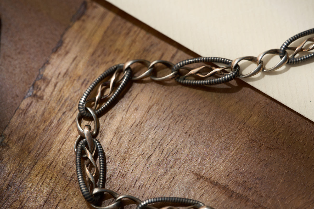 Coil-Wrapped Fancy Link Single Albert, 41cm, c.1900