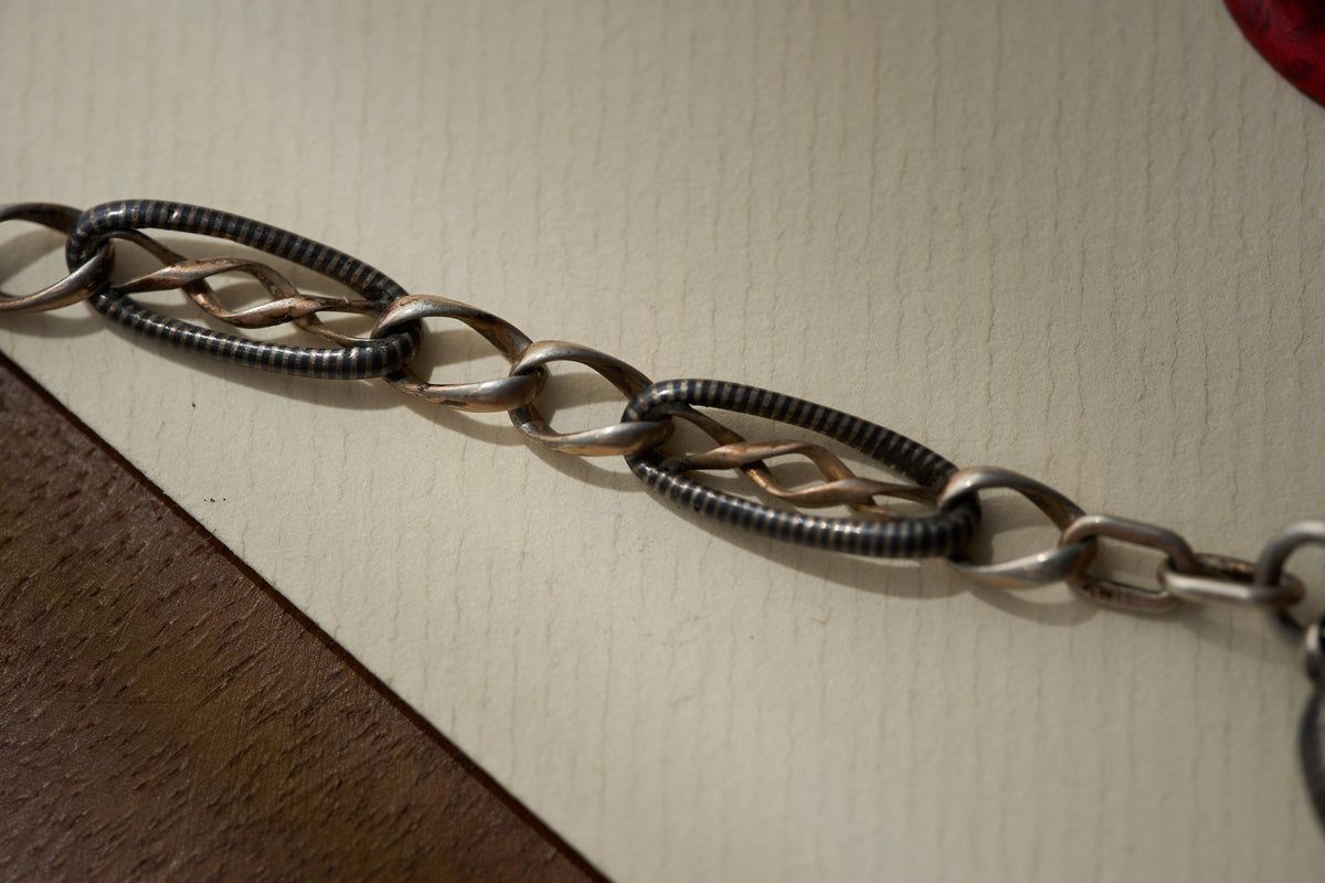 Coil-Wrapped Fancy Link Single Albert, 41cm, c.1900