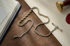 Sterling Silver Rope Twist Single Albert with Acanthus T-Bar
