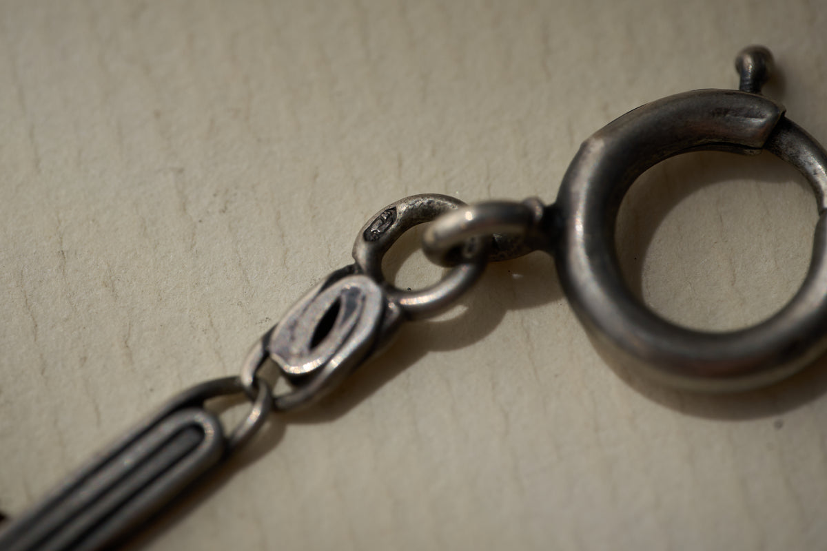 Art Nouveau Scroll Link Single Albert in .800 Silver, Continental, c.1900