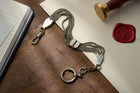 German Multi-Strand Foxtail Fob Chain with Heart Terminals