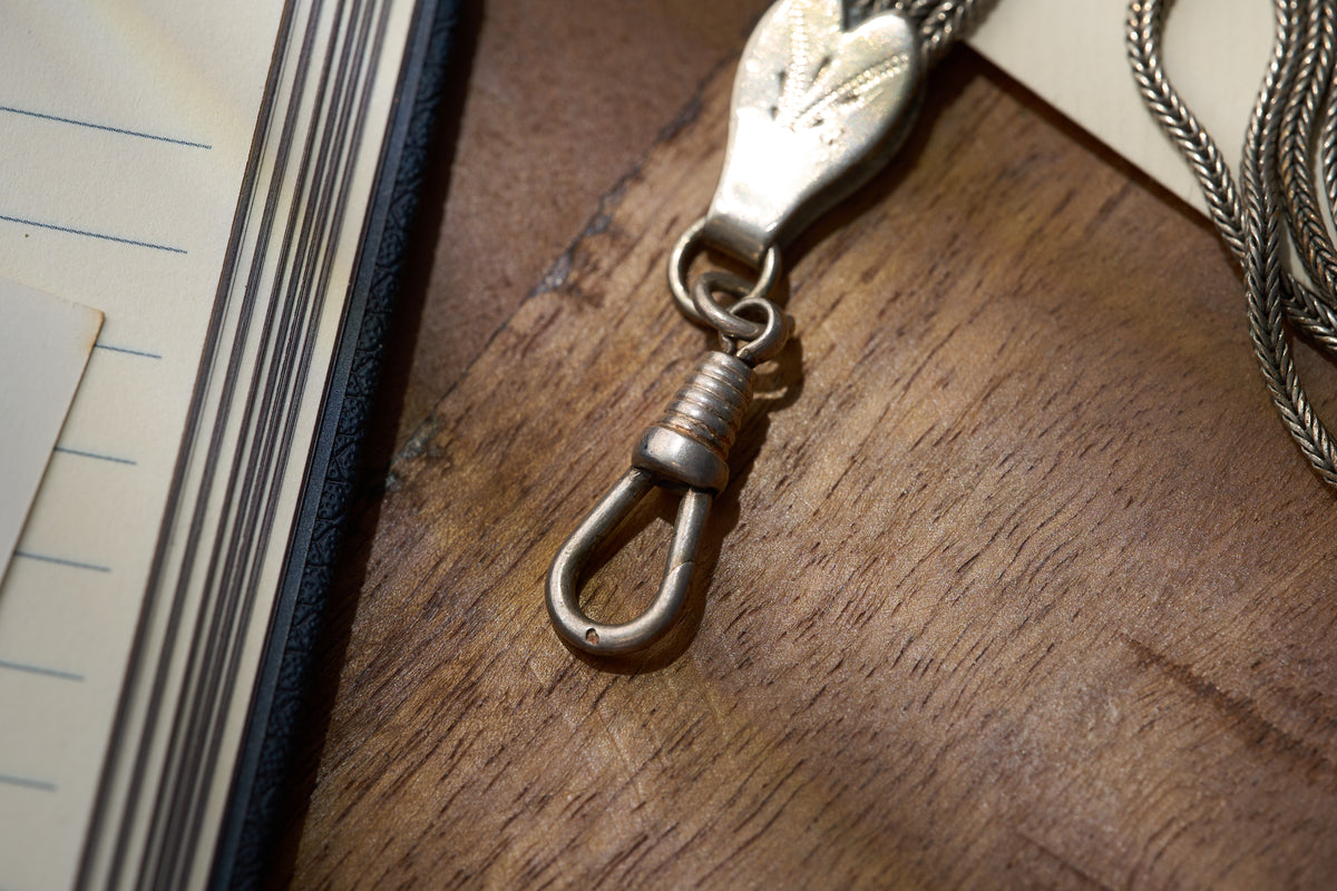 German Multi-Strand Foxtail Fob Chain with Heart Terminals