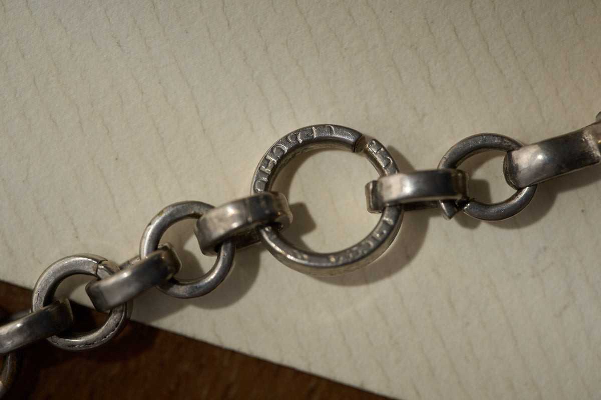 German Multi-Strand Foxtail Fob Chain with Heart Terminals